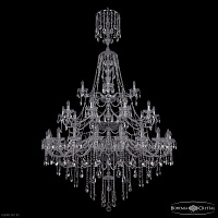 Большая хрустальная люстра Bohemia IVELE Crystal 1415/20+10+5/530/XL-231/3d Ni