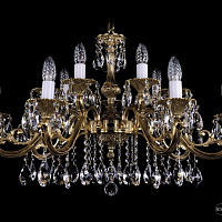 Литая подвесная люстра с хрусталем Bohemia IVELE Crystal 1703/14/320/A/G
