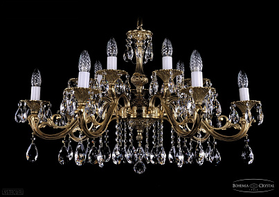 Литая подвесная люстра с хрусталем Bohemia IVELE Crystal 1703/14/320/A/G