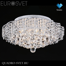 Люстра потолочная EUROSVET 16017 16017/9 белый с серебром Strotskis