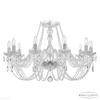 Большая хрустальная люстра Bohemia IVELE Crystal 101/10/300 Ni