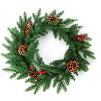 Венок CRYSTAL TREES Моника с шишками и ягодами d50см KP2350