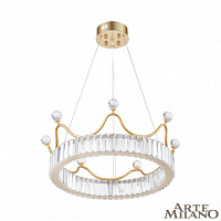 Подвесная хрустальная светодиодная люстра Arte Milano 310322/D500 GD