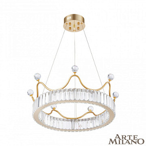Подвесная хрустальная светодиодная люстра Arte Milano 310322/D500 GD