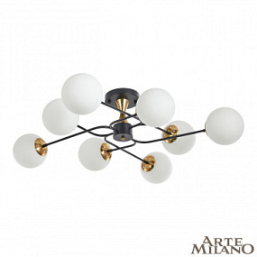 Большая люстра Arte Milano 276808/8 BK/GD