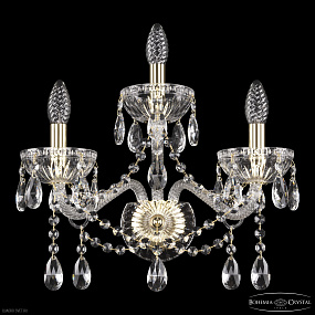 Бра хрустальное Bohemia IVELE Crystal 5413B/2+1/165 G Clear/M-1G