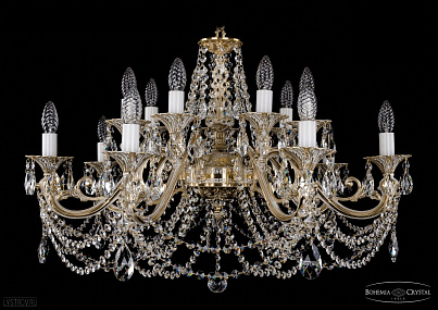 Литая подвесная люстра с хрусталем Bohemia IVELE Crystal 1703/14/320/C/GW