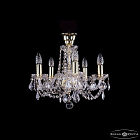 Хрустальная подвесная люстра Bohemia IVELE Crystal 1402/5/141/G/Leafs/Tube