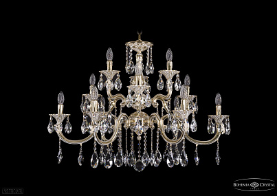 Литая подвесная люстра с хрусталем Bohemia IVELE Crystal 1722/6+3+3/335/A/GW