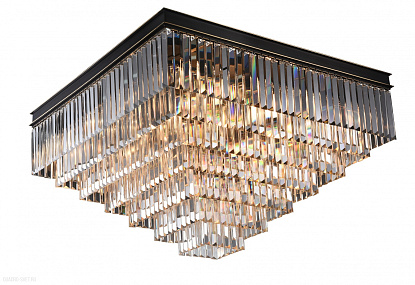 Хрустальная потолочная люстра Newport 31117/PL black+gold
