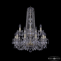 Большая хрустальная люстра Bohemia IVELE Crystal 1406/10+5/195/h-75/2d G