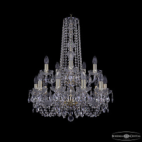Большая хрустальная люстра Bohemia IVELE Crystal 1406/10+5/195/h-75/2d G