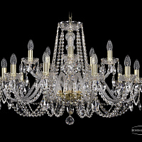 Хрустальная подвесная люстра Bohemia IVELE Crystal 1402/10+5/300/G