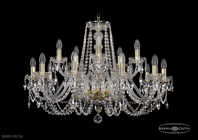 Хрустальная подвесная люстра Bohemia IVELE Crystal 1402/10+5/300/G