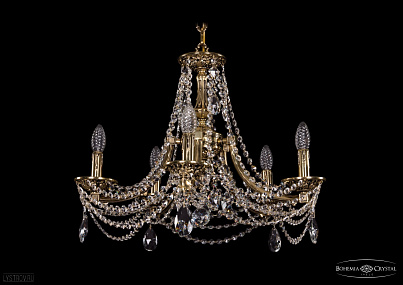 Литая подвесная люстра с хрусталем Bohemia IVELE Crystal 1771/5/190/C/GB