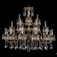 Литая подвесная люстра с хрусталем Bohemia IVELE Crystal 1732/12+6+3/335/SA/GB