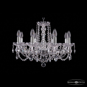 Хрустальная подвесная люстра Bohemia IVELE Crystal 1402/8/195/Ni