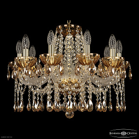 Хрустальная подвесная люстра Bohemia IVELE Crystal 5413/10/200 G Amber/M-1H K721