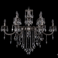 Литая подвесная люстра с хрусталем Bohemia IVELE Crystal 1702/6+6/335+150/B/NB