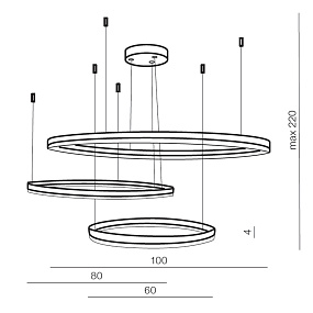 Большая светодиодная люстра Azzardo Halo Pendant 100 AZ4708