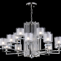 Большая люстра Crystal Lux NICOLAS SP-PL10+5 NICKEL/WHITE