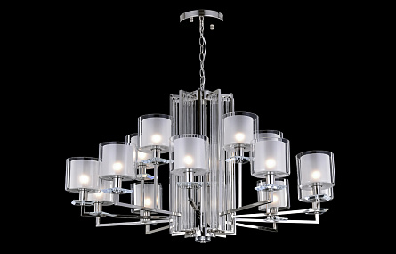 Большая люстра Crystal Lux NICOLAS SP-PL10+5 NICKEL/WHITE