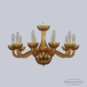 Хрустальная подвесная люстра Bohemia IVELE Crystal 1311/10/240 G Am/Amber/M-1F