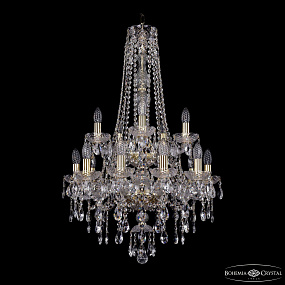 Хрустальная подвесная люстра Bohemia IVELE Crystal 1415/10+5/200/h-92/2d G