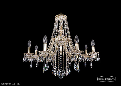Литая подвесная люстра с хрусталем Bohemia IVELE Crystal 1771/8/270/B/GW