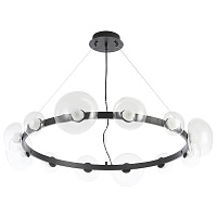 Большая светодиодная люстра Crystal Lux BOSQUE SP12 BLACK/TRANSPARENT