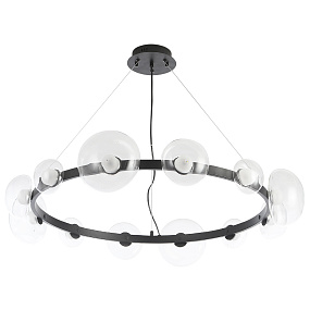 Большая светодиодная люстра Crystal Lux BOSQUE SP12 BLACK/TRANSPARENT
