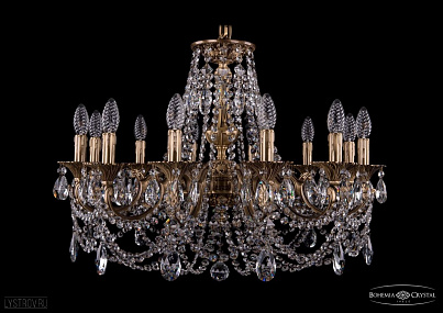 Литая подвесная люстра с хрусталем Bohemia IVELE Crystal 1702/12/265/C/FP