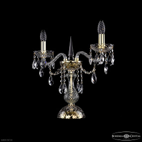 Настольная лампа с хрусталем Bohemia IVELE Crystal 1415L/2/141-39 G
