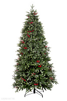 Ель CRYSTAL TREES Лаки заснеженная с ягодами 180 см. KP1118