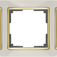 Рамка на 3 поста (слоновая кость/золото) Werkel WL03-Frame-03-ivory-GD