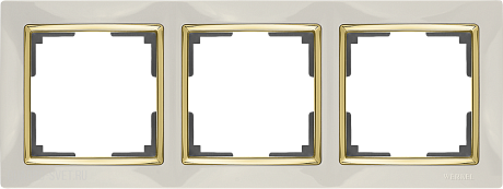 Рамка на 3 поста (слоновая кость/золото) Werkel WL03-Frame-03-ivory-GD
