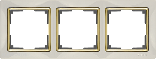 Рамка на 3 поста (слоновая кость/золото) Werkel WL03-Frame-03-ivory-GD