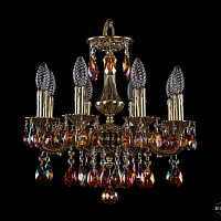 Литая подвесная люстра с хрусталем Bohemia IVELE Crystal 1707/8/125/A/GB/K711