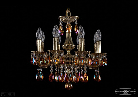 Литая подвесная люстра с хрусталем Bohemia IVELE Crystal 1707/8/125/A/GB/K711
