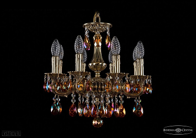 Литая подвесная люстра с хрусталем Bohemia IVELE Crystal 1707/8/125/A/GB/K711