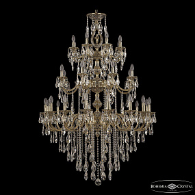 Большая хрустальная люстра Bohemia Ivele Crystal Verona 72401/16+8+8/360/3D B GB FA4M