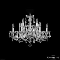 Хрустальная подвесная люстра Bohemia IVELE Crystal 1402/6+3/195 Ni Leafs