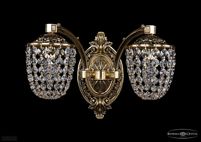 Бра литое с хрусталем Bohemia IVELE Crystal 1772/2/150/GB