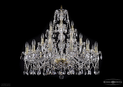 Хрустальная подвесная люстра Bohemia IVELE Crystal 1413.12+6+3.300.G