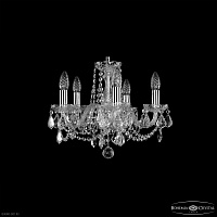 Хрустальная подвесная люстра Bohemia IVELE Crystal 1402/5/141 Ni Leafs