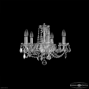 Хрустальная подвесная люстра Bohemia IVELE Crystal 1402/5/141 Ni Leafs