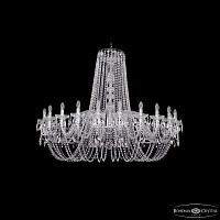Большая хрустальная люстра Bohemia IVELE Crystal 1402/24/530 Ni