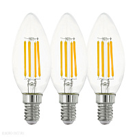 Комплект из 3-х светодиодных филаментных ламп C35, 4W(E14), 2700K EGLO LM_LED_E14 12811