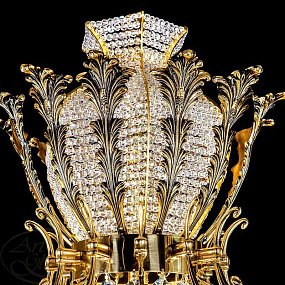 Люстра большая ARTGLASS Chandelier CROWN Brass Antique