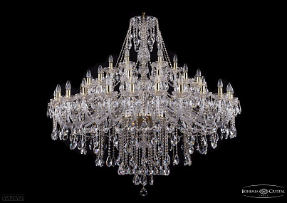 Хрустальная подвесная люстра Bohemia IVELE Crystal 1415/24+12+6/530-135/G